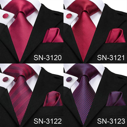 3 Piece Men's Tie Silk Necktie 8.5cm Wide New Fashion Plaid Ties Business Wedding Light Blue Necktie Hanky Cufflinks Set The Clothing Company Sydney