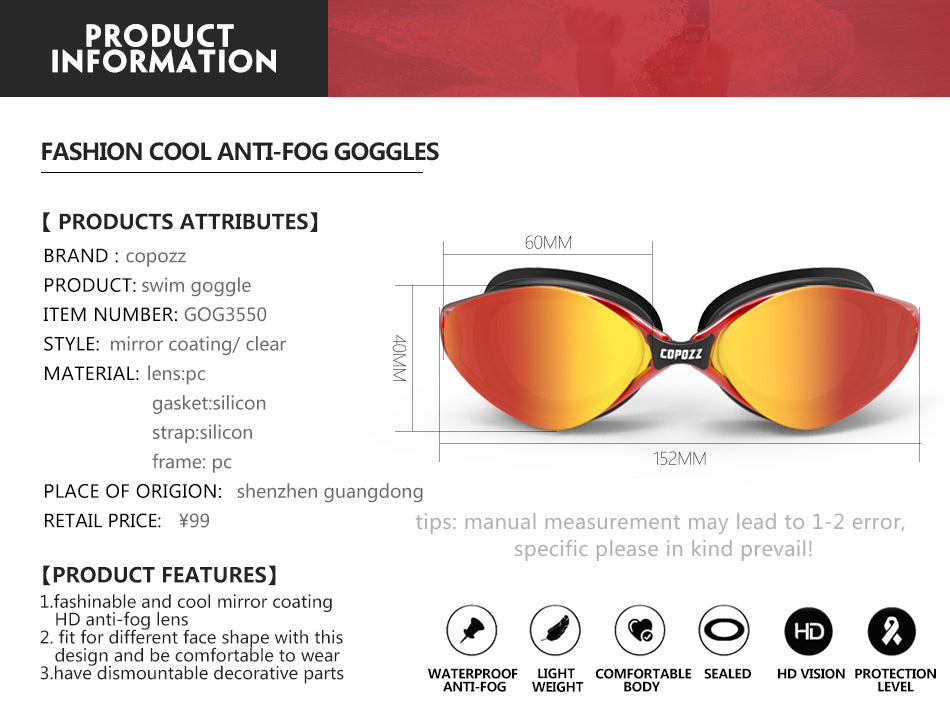 Professional Goggles Anti-Fog UV Protection Adjustable Swimming Goggles Men Women Waterproof silicone glasses Eyewear The Clothing Company Sydney