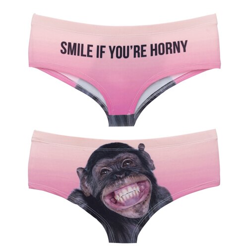 3d print Pink monkey smile  cute panties  briefs underwear intimates The Clothing Company Sydney