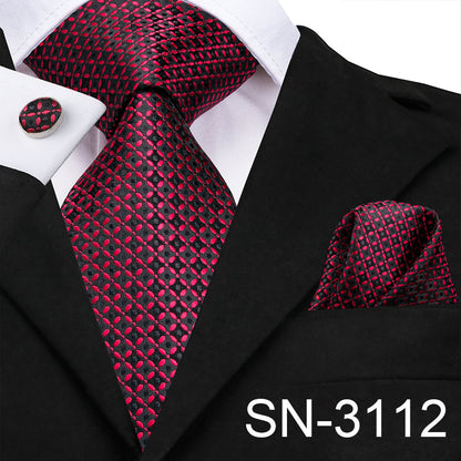 3 Piece Men's Tie Silk Necktie 8.5cm Wide New Fashion Plaid Ties Business Wedding Light Blue Necktie Hanky Cufflinks Set The Clothing Company Sydney