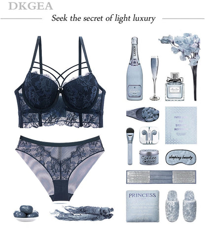 2 Piece Underwear Set Green Bras Cotton Brassiere Lingerie Set Lace Embroidery Push Up Bra Panties Sets Deep V Gather Bra and Brief The Clothing Company Sydney