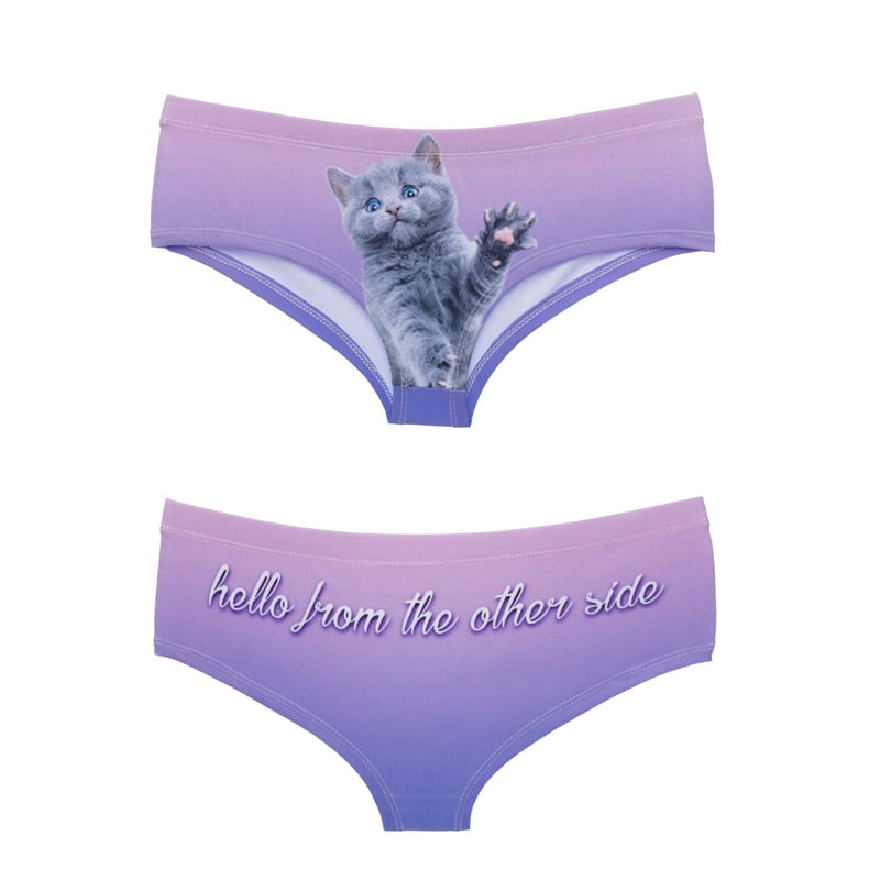 3D Print Cat Underwear Women's panties Seamless Briefs lingerie The Clothing Company Sydney