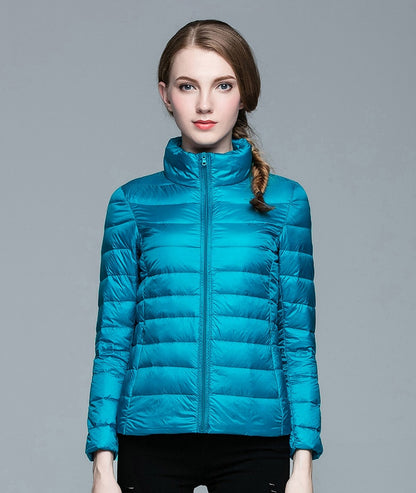 Winter Women's Stand Collar 90% White Duck Down Jacket Ultra Light Down Jackets Slim Long Sleeve Parkas Candy Color Jacket The Clothing Company Sydney