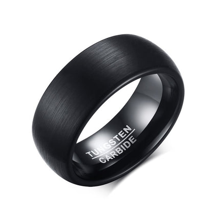 Black TUNGSTEN CARBIDE Rings for Men 8mm Wedding Band Interface Matt Surface Classic Alliance Jewellery Anniversary Gift The Clothing Company Sydney