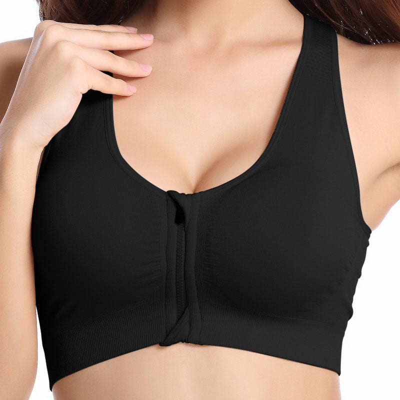 Women's Zipper Push Up Sports Bras,Plus Size Padded Wirefree Breathable Sports Tops,Fitness Gym Yoga Sports Bra Top The Clothing Company Sydney