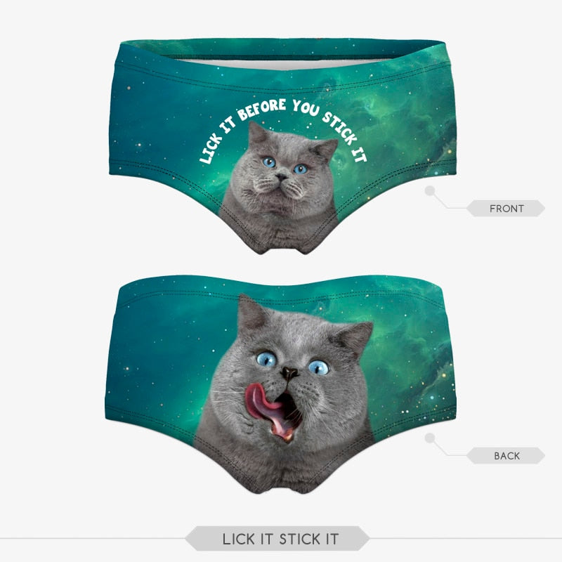 3D Print Cat Underwear Women's panties Seamless Briefs lingerie The Clothing Company Sydney