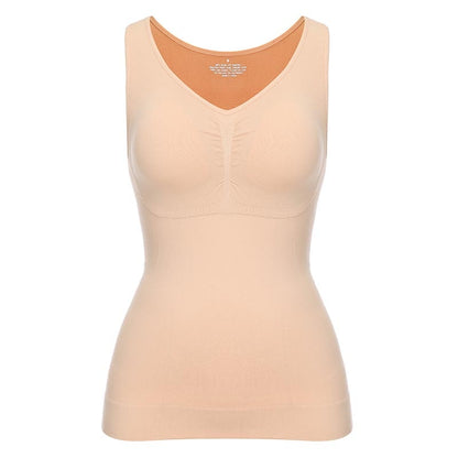 Tank Top Shapewear with Built in Bra Shelf Bra Casual Wide Strap Basic Camisole Sleeveless Top Shaper with Removable Bra The Clothing Company Sydney