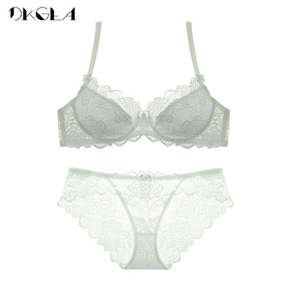 Hollow Bra Ultrathin Underwear Set Plus Size C D Cup Transparent Bra Sets Lace Embroidery Lingerie Gray Brassiere The Clothing Company Sydney