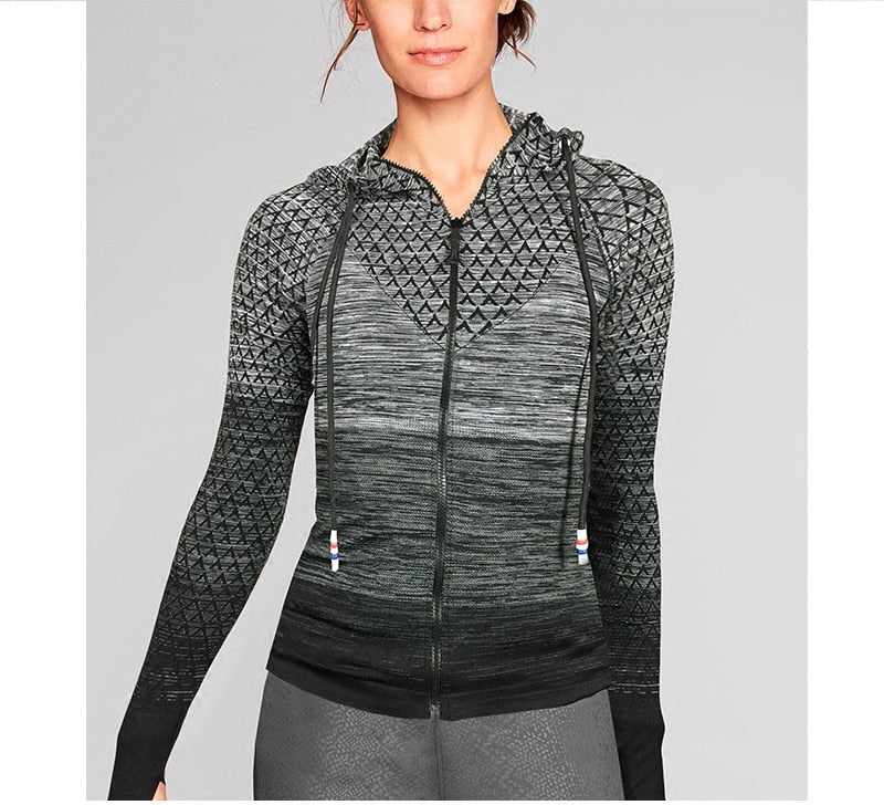 Front Zipper hooded Yoga Shirts Long Sleeve Yoga Top Sportswear Quick Dry  Tracksuit Running Jacket The Clothing Company Sydney