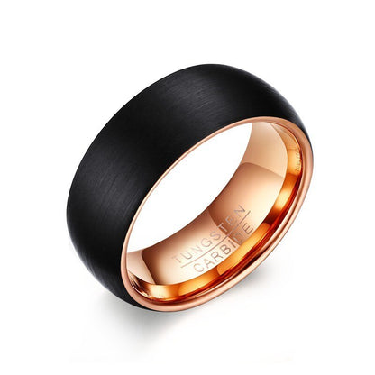 Black TUNGSTEN CARBIDE Rings for Men 8mm Wedding Band Interface Matt Surface Classic Alliance Jewellery Anniversary Gift The Clothing Company Sydney