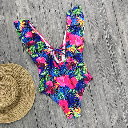 One Piece Swimsuit Push Up Swimwear Ruffle Monokini Adjustable Shoulder Swimsuit Bodysuit Bathing Suit Swim Wear The Clothing Company Sydney