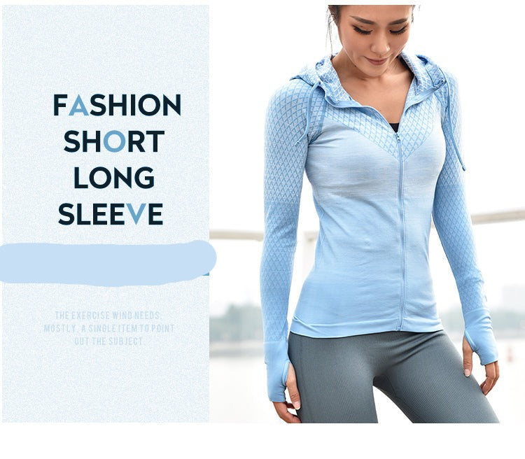 Front Zipper hooded Yoga Shirts Long Sleeve Yoga Top Sportswear Quick Dry  Tracksuit Running Jacket The Clothing Company Sydney