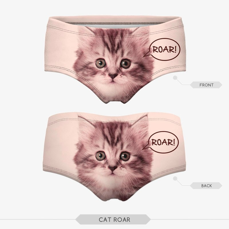 3D Print Cat Underwear Women's panties Seamless Briefs lingerie The Clothing Company Sydney