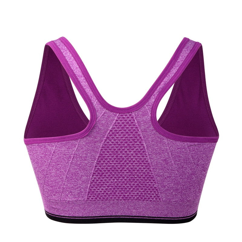 Women's Zipper Push Up Sports Bras,Plus Size Padded Wirefree Breathable Sports Tops,Fitness Gym Yoga Sports Bra Top The Clothing Company Sydney