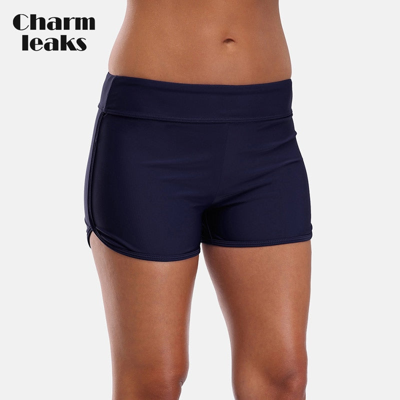 Mid Waist Swimming Shorts Women Solid Color Bikini Bottom Ban Swimwear Briefs Split Swimming Trunks The Clothing Company Sydney