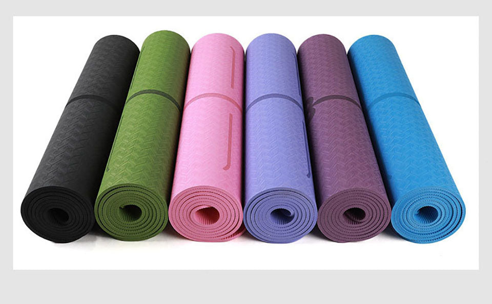 1830*610*6mm TPE Yoga Mat with Position Line Non Slip Carpet Mat For Beginner Environmental Fitness Gymnastics Mats with Carry Bag The Clothing Company Sydney