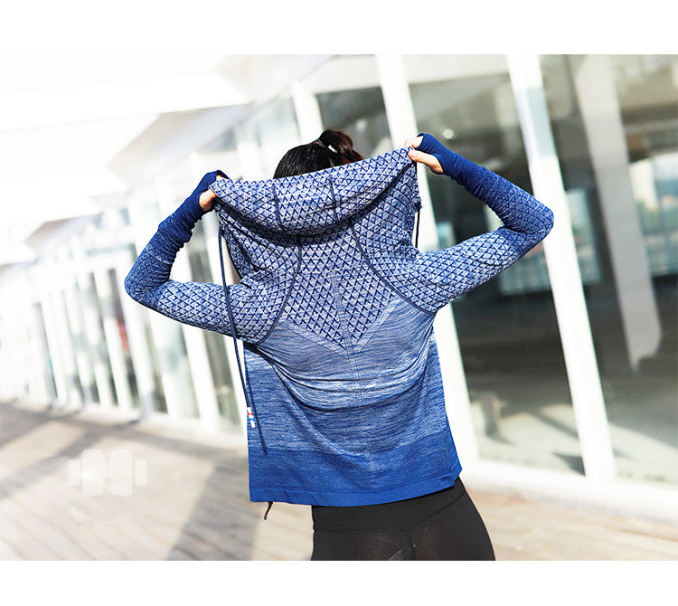 Front Zipper hooded Yoga Shirts Long Sleeve Yoga Top Sportswear Quick Dry  Tracksuit Running Jacket The Clothing Company Sydney