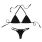 2 Piece Lingerie Bikinis Swimsuit Set Solid Color Halterneck Mini Micro Bikini Bra Top with Thong Underwear Swimwear The Clothing Company Sydney