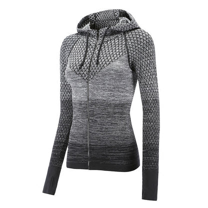 Front Zipper hooded Yoga Shirts Long Sleeve Yoga Top Sportswear Quick Dry  Tracksuit Running Jacket The Clothing Company Sydney