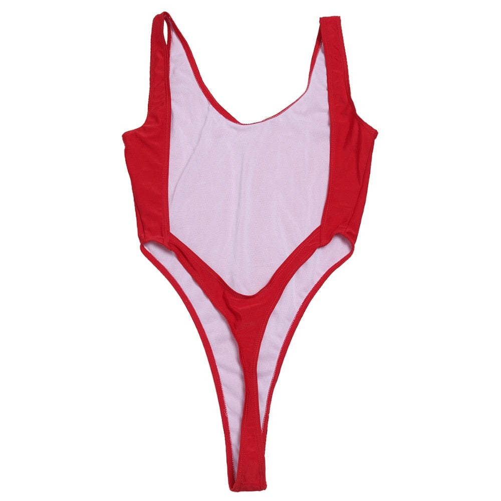 Women One-piece High Cut Backless Thong Leotard Bikini Swimsuit Swimwear  Bodysuit Babydoll Jumpsuit