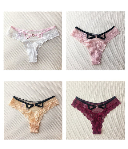 Lace Low Waist Panties  Hollow Back Transparent Underwear Lingerie G String Thong Briefs The Clothing Company Sydney