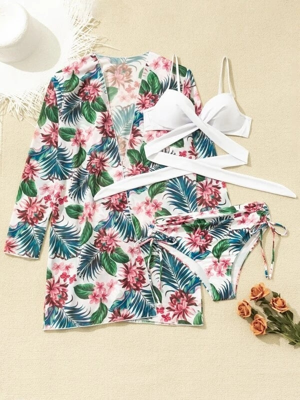 Print Floral Swimsuits 3 Piece Beach Bikinis Set Push Up Swimwear Bather Bathing Suit The Clothing Company Sydney