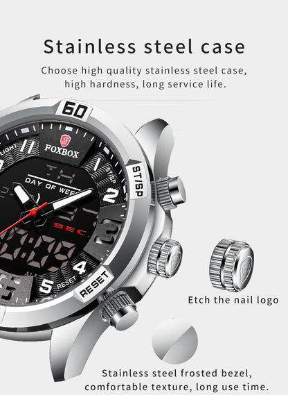 Foxbox Sport Mens Watches Top Brand Luxury Dual Display Quartz Watch For Men Military Waterproof Digital Electronic Watch The Clothing Company Sydney