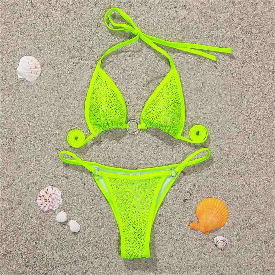 Bling Rhinestone Mini Bikini Swimsuit Women Swimwear Two piece Bikini set Bather Bathing Suit The Clothing Company Sydney