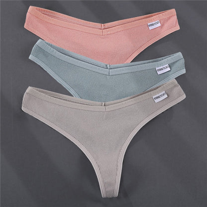 3 Pack G-string Panties Cotton Underwear Underpants Thong Solid Color Pantys Lingerie Briefs The Clothing Company Sydney