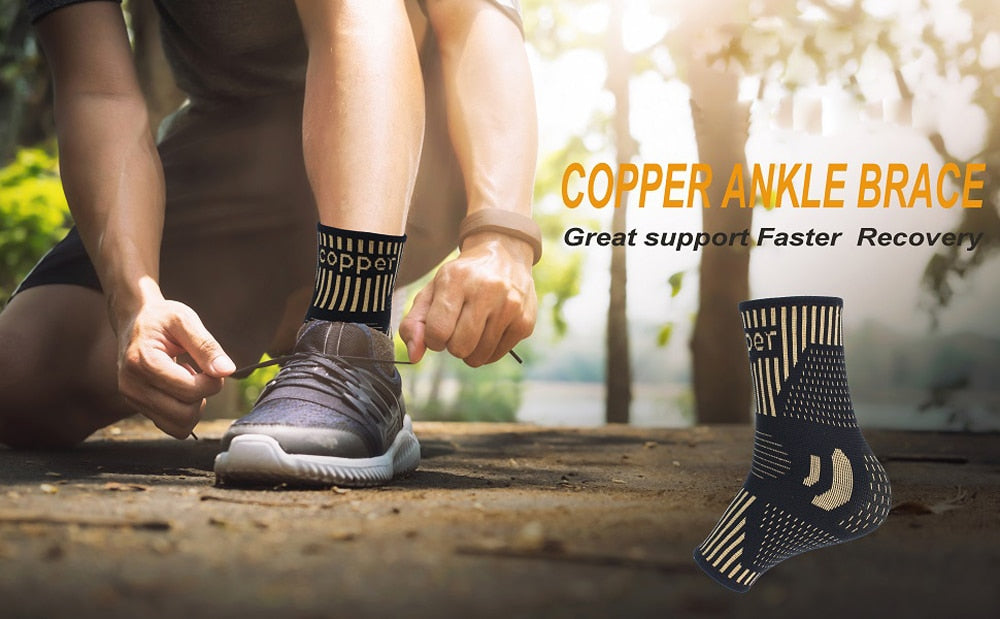 Copper Ankle Brace Infused Compression Sleeve Support for Plantar Fasciitis Sprained Ankle Achilles Tendon Pain Relief Running Ankle Brace The Clothing Company Sydney