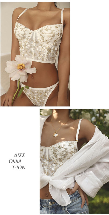 2 Piece Classic Women underwear Set Lace Push Up Bra And Panty Sets Embroidered Brassiere Adjustable Gathered Lingerie The Clothing Company Sydney