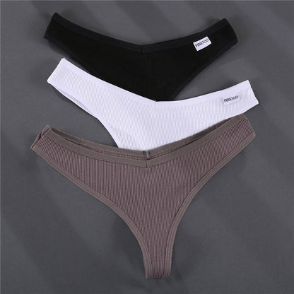 3 Pack G-string Panties Cotton Underwear Underpants Thong Solid Color Pantys Lingerie Briefs The Clothing Company Sydney