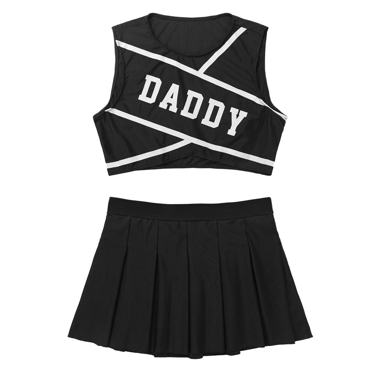 2 Piece Women's Adult Role Play Uniform Cheerleader DADDY Halloween Cosplay Costume Crop Top with Mini Pleated Skirt The Clothing Company Sydney