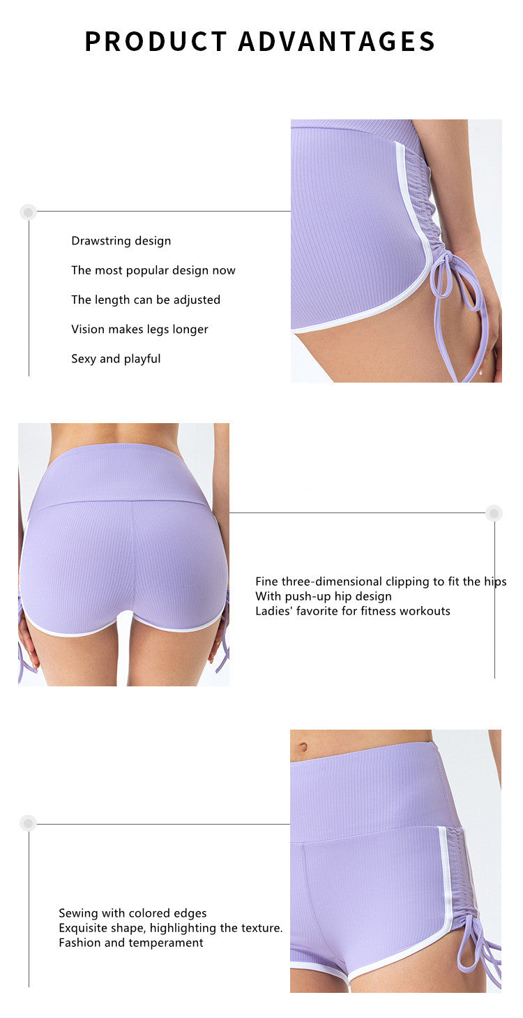 Drawstring Peach Shorts Running Hot Pants Fitness High Waist Sports Yoga Shorts Women Hip Push-up The Clothing Company Sydney