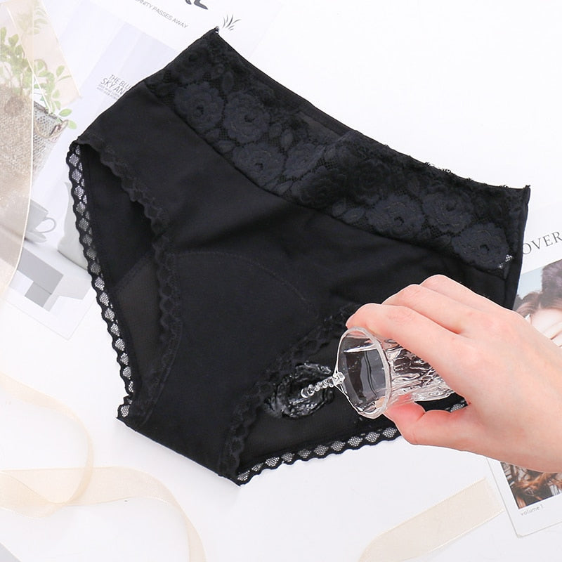 VIP Four Layers of Leak-proof Menstrual Underwear Lace Rose embroidery Breathable Physiological Period Panties The Clothing Company Sydney