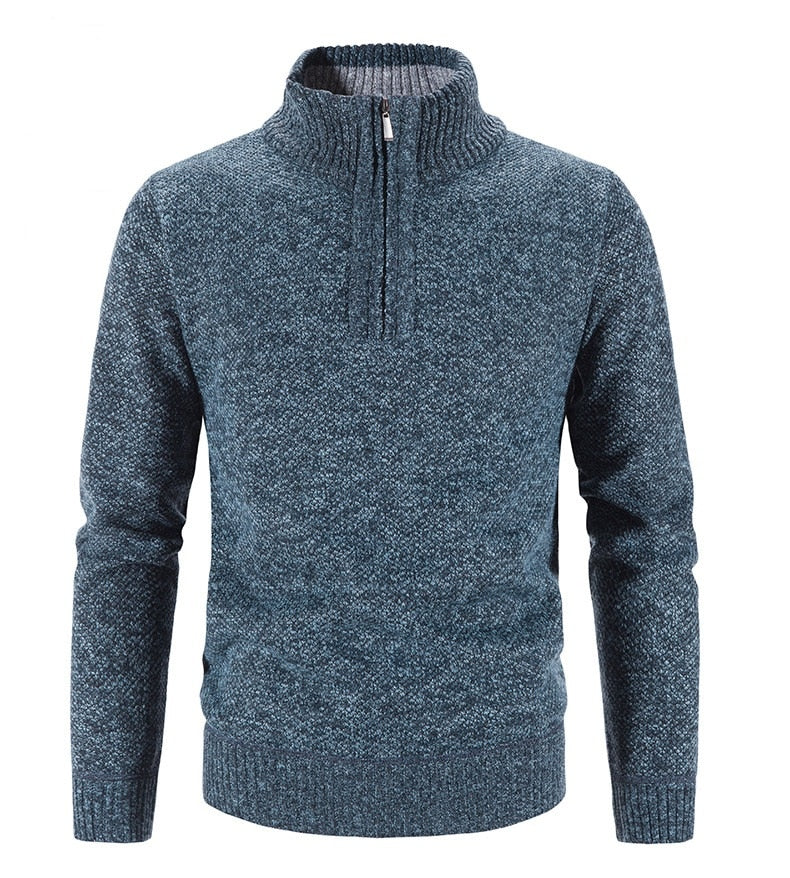 Winter Men's Fleece Thicker Sweater Half Zipper Turtleneck Warm Pullover Quality Male Slim Knitted Sweaters The Clothing Company Sydney