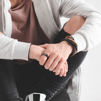 Black TUNGSTEN CARBIDE Rings for Men 8mm Wedding Band Interface Matt Surface Classic Alliance Jewellery Anniversary Gift The Clothing Company Sydney