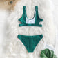 Feather Yarn Solid Bikini Set Plain Hollow out Padded Two Piece Swimwear Thong Swimsuits The Clothing Company Sydney