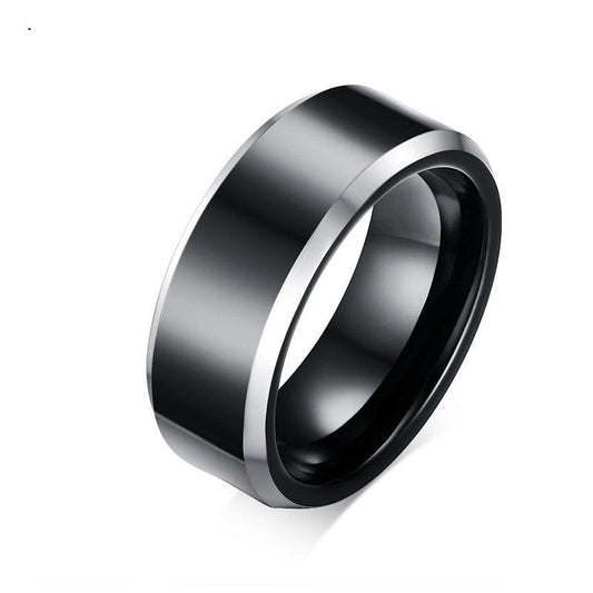 Black 8mm Real Tungsten Carbide Rings for Men Party Jewellery Simple Smooth Ring The Clothing Company Sydney