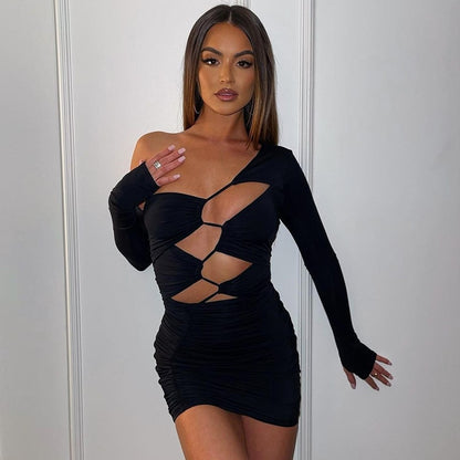 Chic Fashion Long Sleeve Cut Out Bandage Mini Dress Outfit Club Party Bodycon Dress The Clothing Company Sydney
