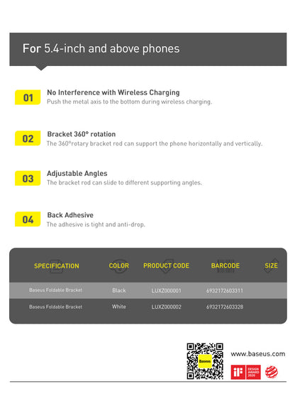 Baseus Foldable Mobile Phone Holder Stand For iPhone 13 12 Desktop Tablet Holder for Xiaomi Samsung Huawei Desktop Stand Holder The Clothing Company Sydney