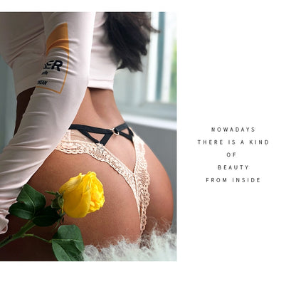 Lace Low Waist Panties  Hollow Back Transparent Underwear Lingerie G String Thong Briefs The Clothing Company Sydney