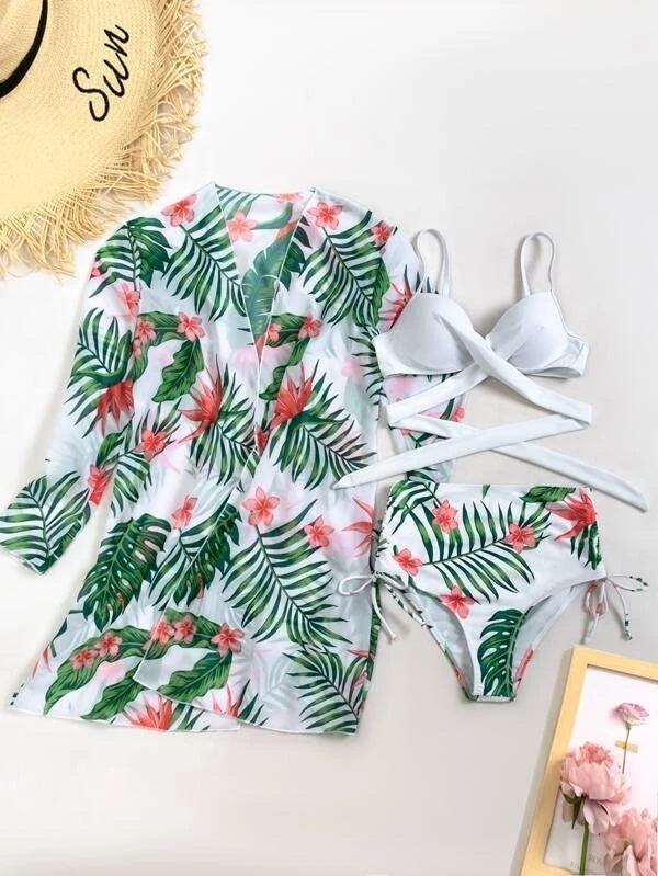 Print Floral Swimsuits 3 Piece Beach Bikinis Set Push Up Swimwear Bather Bathing Suit The Clothing Company Sydney