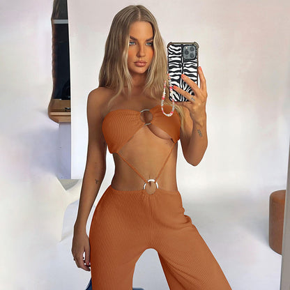 Bandage Cut Out Sexy Backless Elegant Strapless Jumpsuits Women Club Party Rompers Sleeveless One Piece Overalls The Clothing Company Sydney