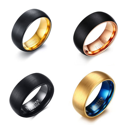 Black TUNGSTEN CARBIDE Rings for Men 8mm Wedding Band Interface Matt Surface Classic Alliance Jewellery Anniversary Gift The Clothing Company Sydney