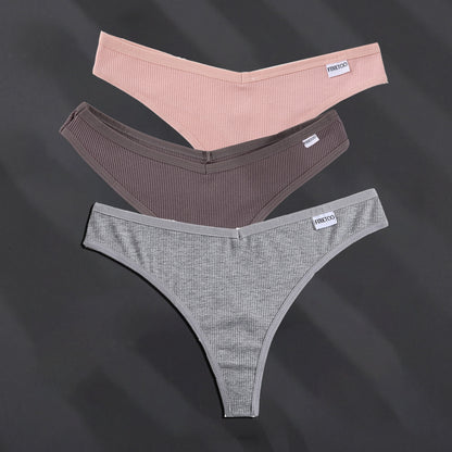 3 Pack G-string Panties Cotton Underwear Underpants Thong Solid Color Pantys Lingerie Briefs The Clothing Company Sydney