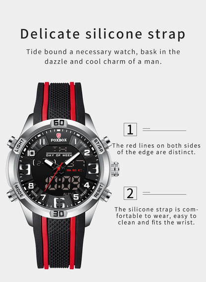 Foxbox Sport Mens Watches Top Brand Luxury Dual Display Quartz Watch For Men Military Waterproof Digital Electronic Watch The Clothing Company Sydney