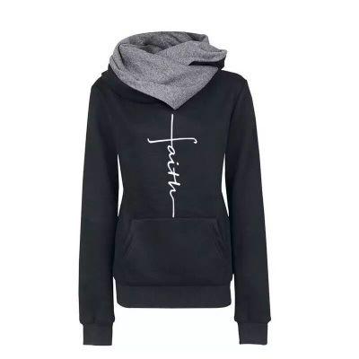 Autumn Winter Hoodies Sweatshirts Faith Embroidered Sweatshirt Long Sleeve Pullovers Casual Warm Hooded Top The Clothing Company Sydney