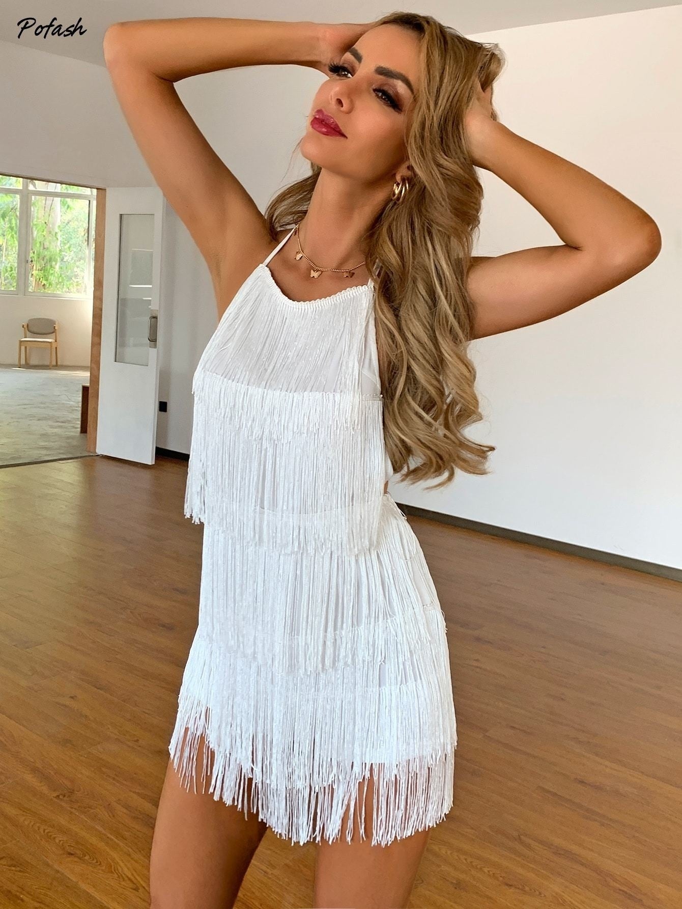 Solid Tassel Backless Playsuits Tie Halter Sleeveless Summer Club Party Rompers Slim Bodycon Jumpsuit The Clothing Company Sydney