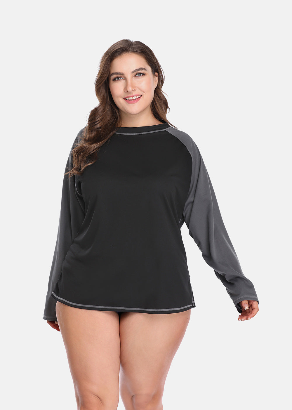 Women's Plus Size Long Rashguard Top UPF 50+ Diving Surf Swimwear Shirts Rash Guard Swimsuit Colorblock Beach Wear The Clothing Company Sydney